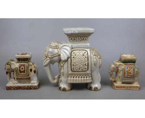 3 ceramic elephants 