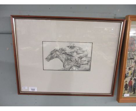 Pencil sketch signed Hobson - IS 23cm x 14cm 