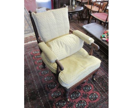 Victorian stick-back armchair on casters