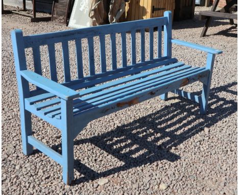Painted garden bench with cover 