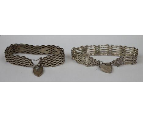 2 silver gate bracelets 