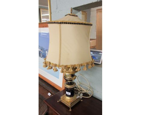 Ornate gilt and porcelain table lamp 