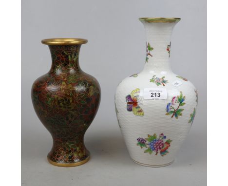 Clossoine vase together with vase by Herend Hungary 