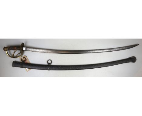 1860 pattern (American Civil war) Cavalry sabre, ricasso marked US 1865, and to reverse C.Roby, W. Chelmsford, Mass. with ste