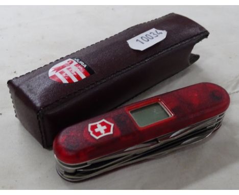 A Swiss Army knife with case.