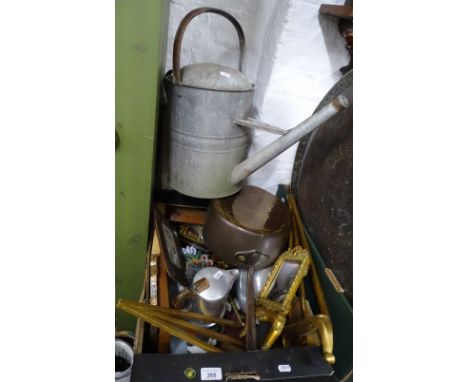 Watering can, saucepan, frame, easel, etc.