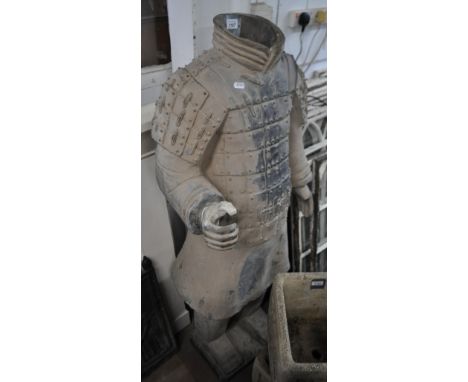 A floor standing study of a terracotta Army Chinese soldier, height 130cm.