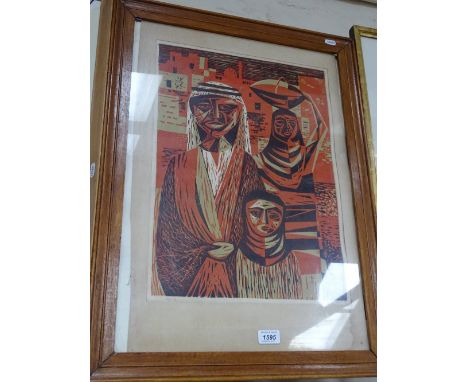 Ian Auld, limited edition coloured lithograph, figure study, signed in pencil, 4/12