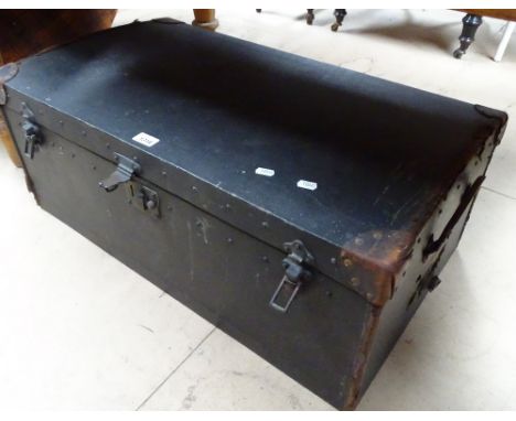 A 19th century 2-handled trunk by Brooks, bears label to the inside, (Provrat7516/12), length 81cm.