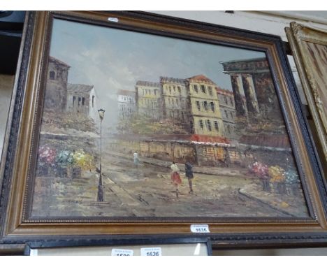 L Alexis, oil on panel, Continental street view