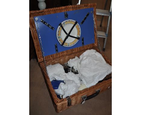 Wicker picnic hamper.