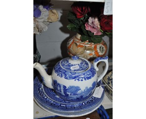 Spode Italian teapot, Crown Ducal vase and another, etc.