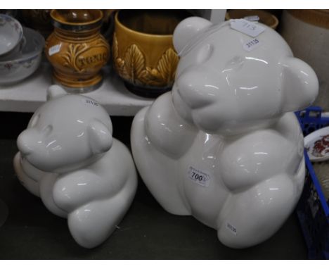 2 ceramic bears.