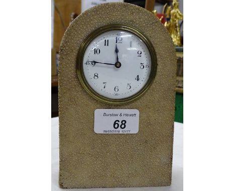 Shagreen cased small mantel clock.