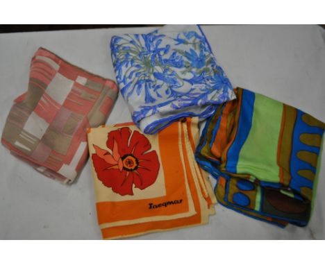 3 Jacqmar silk scarves and a Richard Allen silk scarf