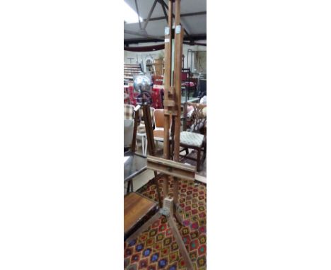 Victorian stained wood folding easel