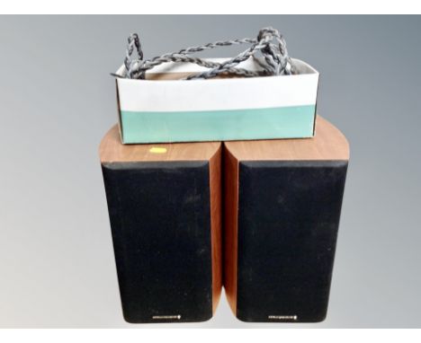 A pair of Wharfedale diamond 9.1 speakers with speaker leads 