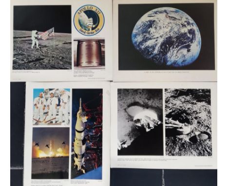 A collection of 1970's NASA prints of Apollo and  3D model space station 