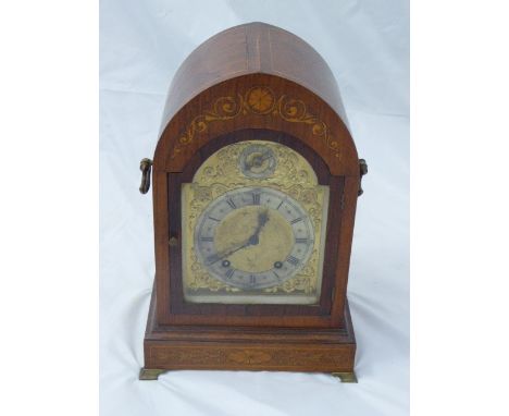 A Winterhalder &amp; Hofmeier Edwardian bracket clock, brass dial with silvered chapter ring, 8 day movement, stamped W.H.Sch