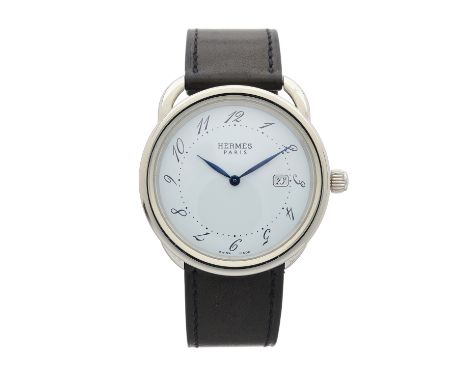 Hermes, a stainless steel Arceau wrist watch, reference AR5.710, signed quartz movement, serial 2499259, 38mm excluding the c