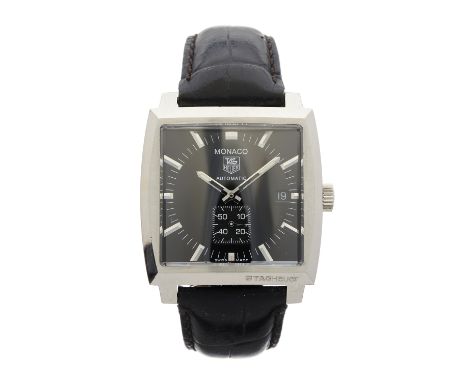 Tag Heuer, a stainless steel Monaco wrist watch, with exhibition case back, reference WW2110, signed automatic movement calib