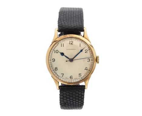 Longines, a mid 20th century 9ct gold wrist watch, reference 4049, signed manual wind movement calibre L2.68N, serial 6470208