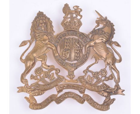 Post 1902 Royal Engineers Territorials Officers Helmet Plate, fine quality officers Kings crown helmet plate in the form of t