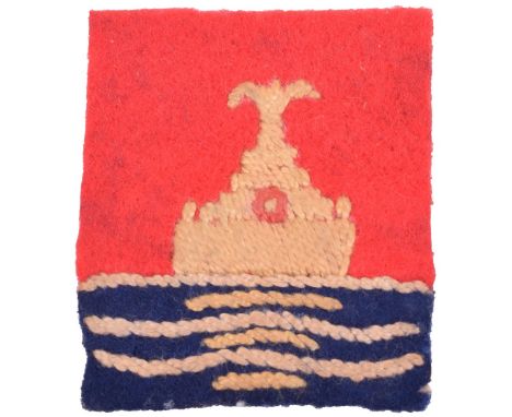 96th Army Group Royal Artillery (A.G.R.A) Formation Sign, embroidered example on red and blue divided rectangle. Good conditi