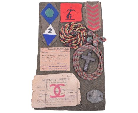 WW2 ATS Attributed Insignia Grouping, consisting of Signals Northern command combination, Anti-Aircraft command printed forma