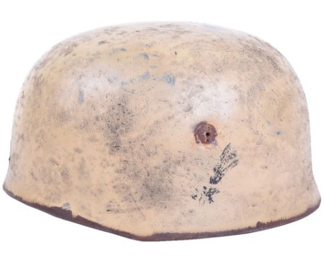 Winter Camouflaged German Paratroopers Steel Helmet, being a post war representation of an original WW2 German paratroopers h