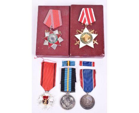 Selection of Eastern European Communist Medals  consisting of Bulgaria Order of 9th September enamel medal complete with orig