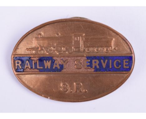 WW2 Southern Railways War Service Lapel Badge, brass and enamel oval badge with lapel fitting to the reverse. Stamped H29715 