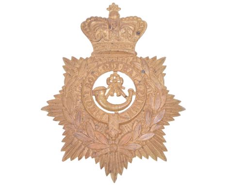 Victorian Rifle Volunteers Other Ranks Helmet Plate, universal pattern example being a eight pointed star with the top point 