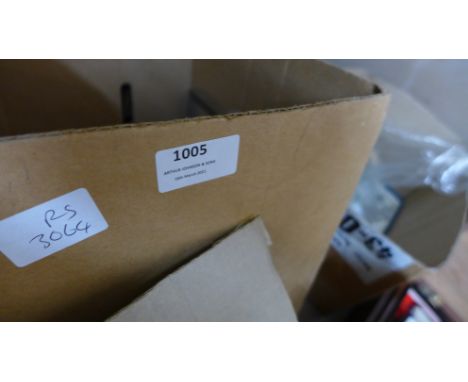 Two boxes of books, two sets of scales, (lacking pans), prints, a walnut workbox, two drawers of beads, etc., five boxes in t