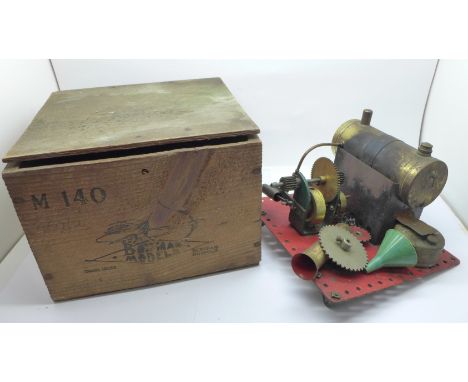 A Bowman Models live steam engine with original wooden case 