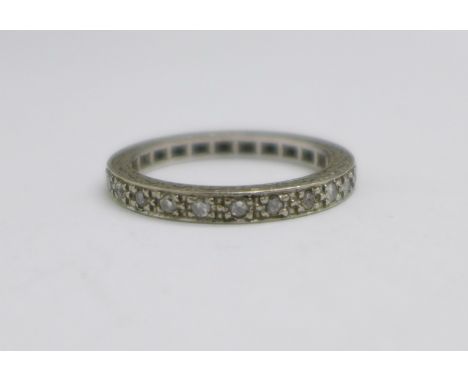 An 18ct white gold and diamond eternity ring, 3.7g, N/O 