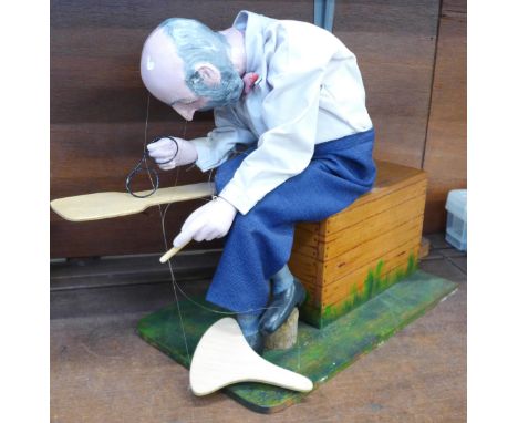 A puppet of an old cobbler with composition head, a/f 