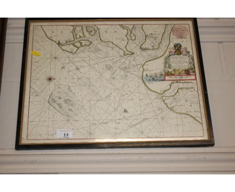 Samuell Pepys, coloured map of Harwich