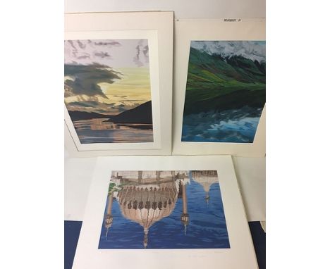 Brendon Neiland (British b1914) - a group of three serigraph signed limited edition prints, Loch Shiel 99/100, 28 x 20, Glenc