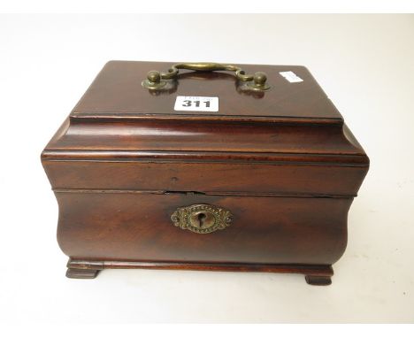 A Georgian mahogany tea caddy