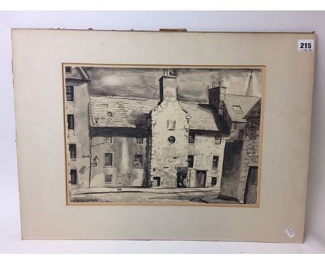 Robert Henderson Blyth - Pen and ink and watercolour wash, entitled Hal O' The Wyno's House with a Doig Wilson & Wheatley Exh