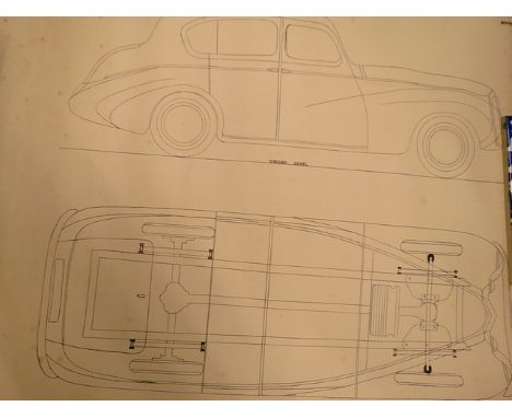 A scale plan for A Supreme Sunbeam Talbot 80-90 circa 1949-50, inscription reading a scale drawing take from the scale drawin