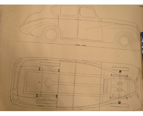 A scale plan for A Supreme Sunbeam Talbot 80-90 circa 1949-50, inscription reading a scale drawing take from the scale drawin