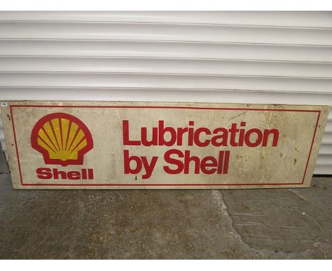 A vintage Shell Lubrication sign,  20 x 67.5