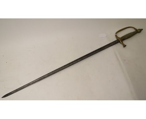 An 1864 American civil war commissioned officers sword, model 1840, by Ames Manufacturing Company, bass handle, sword marked 