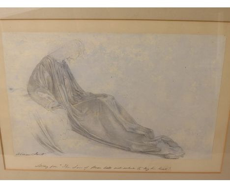 William Strutt 1926-1915, Study for 'The Son of Man Hath Not Where to Lay His Head' - a pencil and body colour sketch, mounte