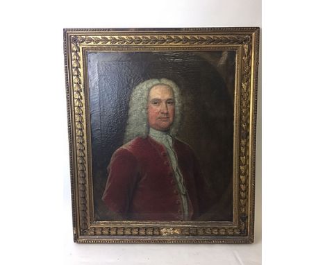 An oil on canvas, portrait of a Georgian gentleman in a gilt frame A/F