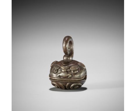 A RARE BAMBOO NETSUKE OF A MOKUGYO YOKAIUnsignedJapan, 20th centuryFinely carved as the tsukumogami (animate household object