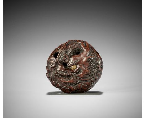 TOYOKAZU: A FINE WOOD RYUSA MANJU NETSUKE OF A DRAGONSchool of Shugasai Toyokazu, signed Toyokazu 豊一Japan, Sasayama, Tanba pr