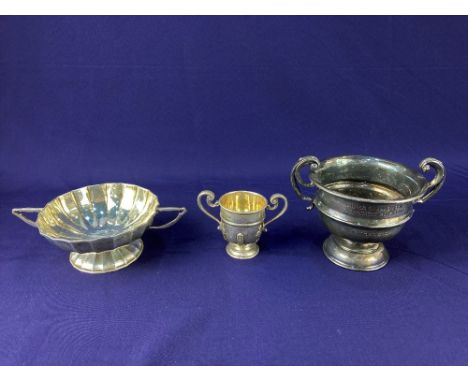 Three Edward VII  silver trophy cups, makers: Henry Hodson Plante, London 1910;  William Hutton &amp; Sons Ltd, Birmingham 19
